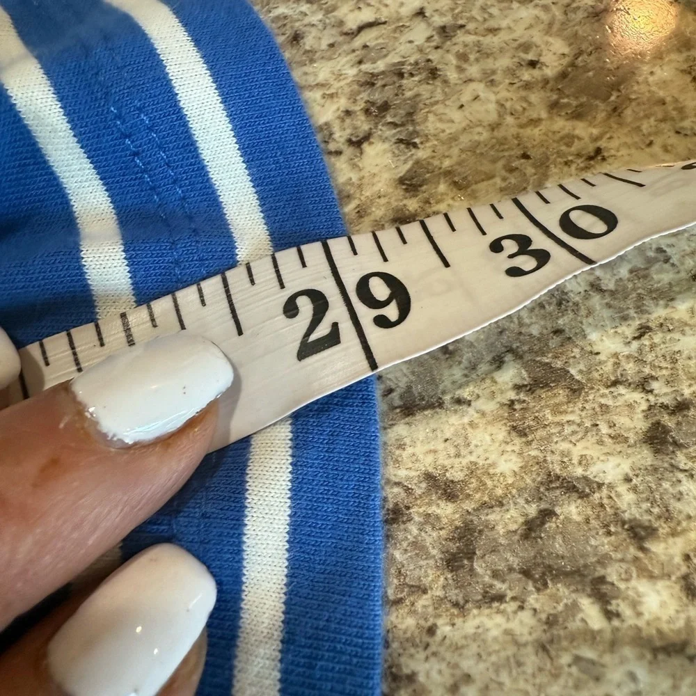 J Crew Blue and White Striped Short Sleeve Tee